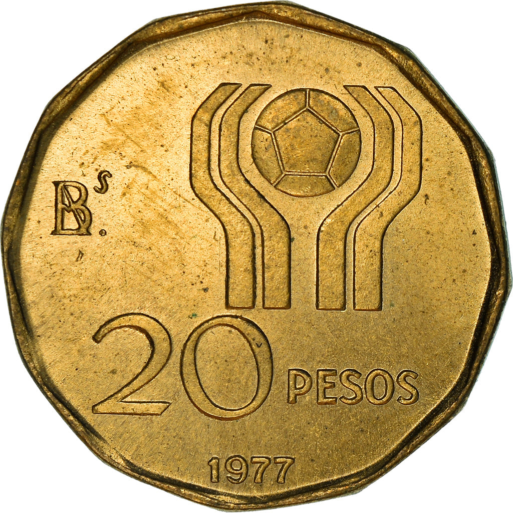 Moneta, Argentina, 20 Pesos, 1977, BB, Alluminio-bronzo, KM:75