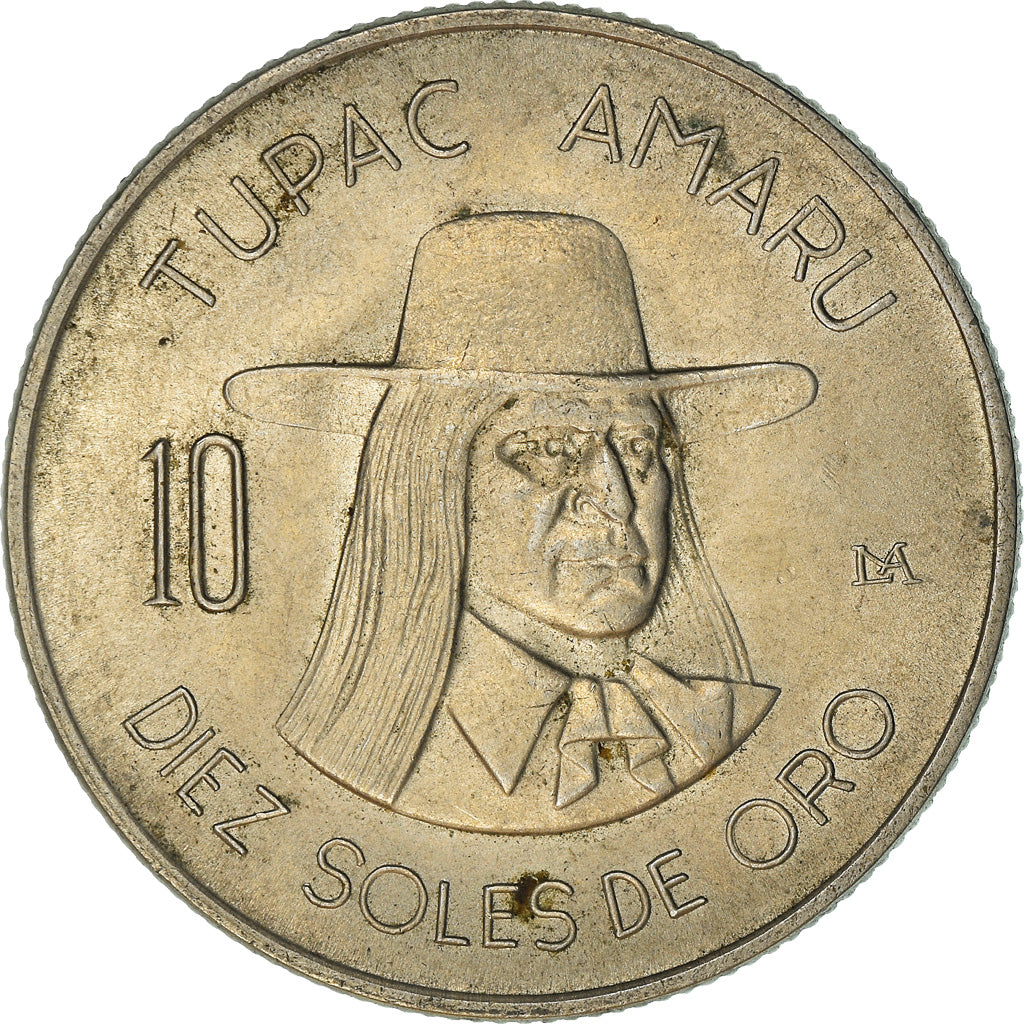 Moeda, Peru, 10 Soles, 1972, Lima, EF(40-45), Cobre-níquel, KM:258