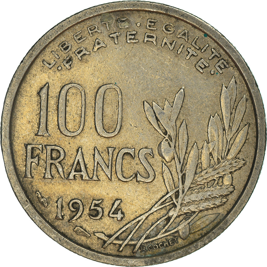Munten, Frankrijk, 100 Francs, 1954