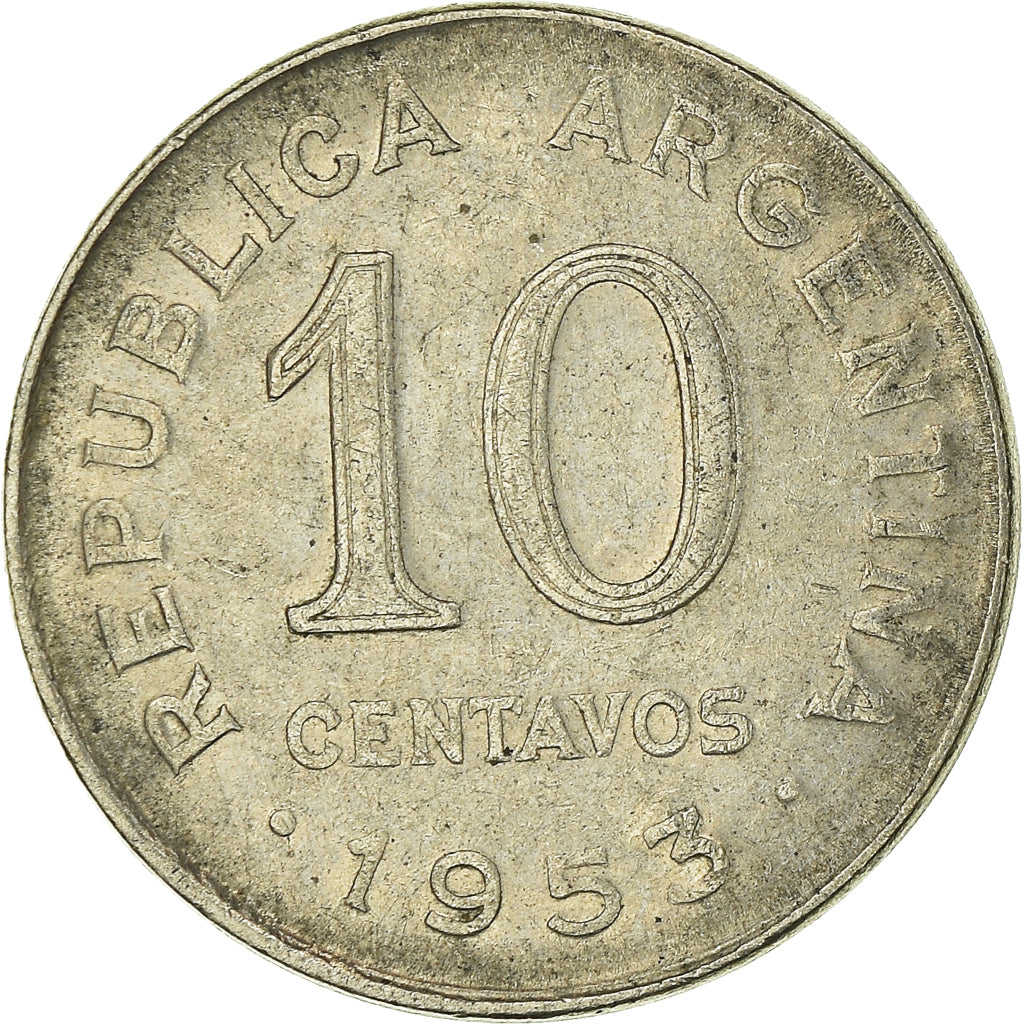 Moeda, Argentina, 10 Centavos, 1953