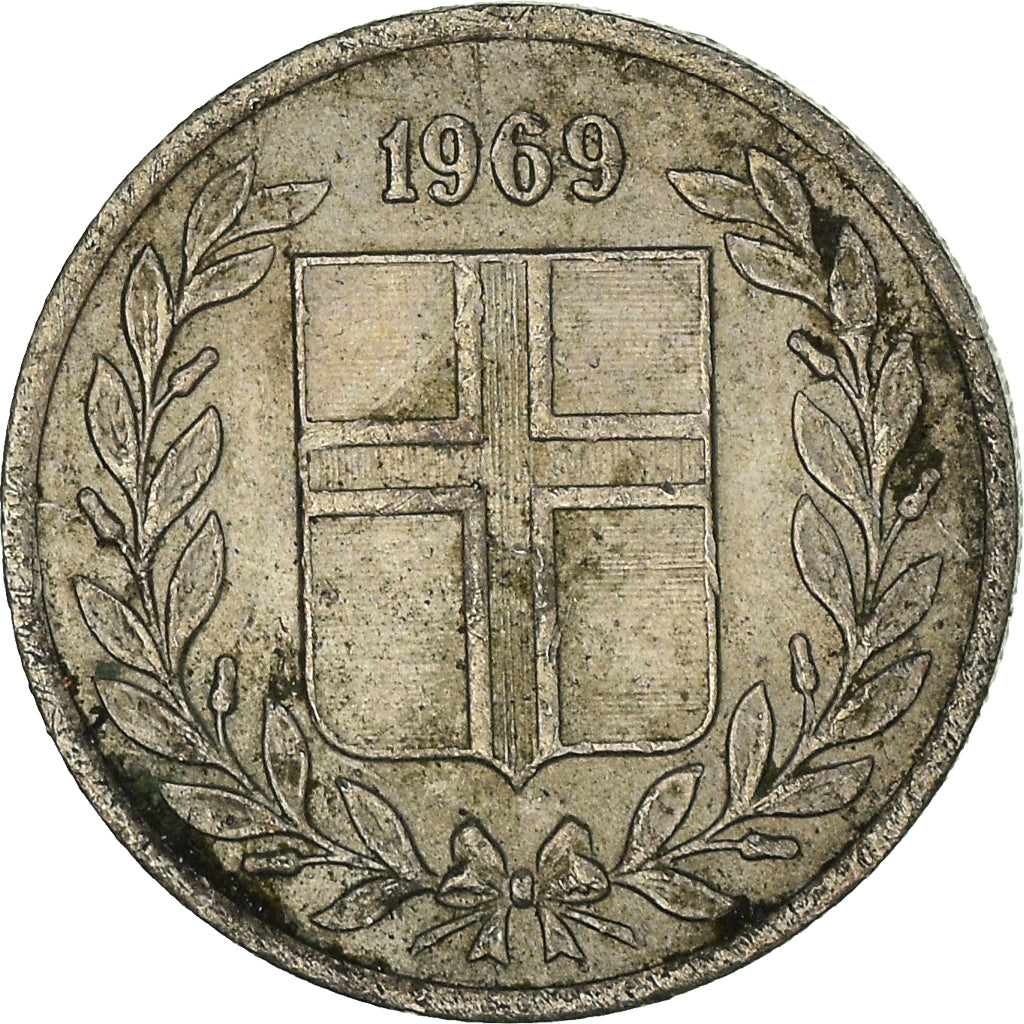 Munten, IJsland, 10 Aurar, 1969