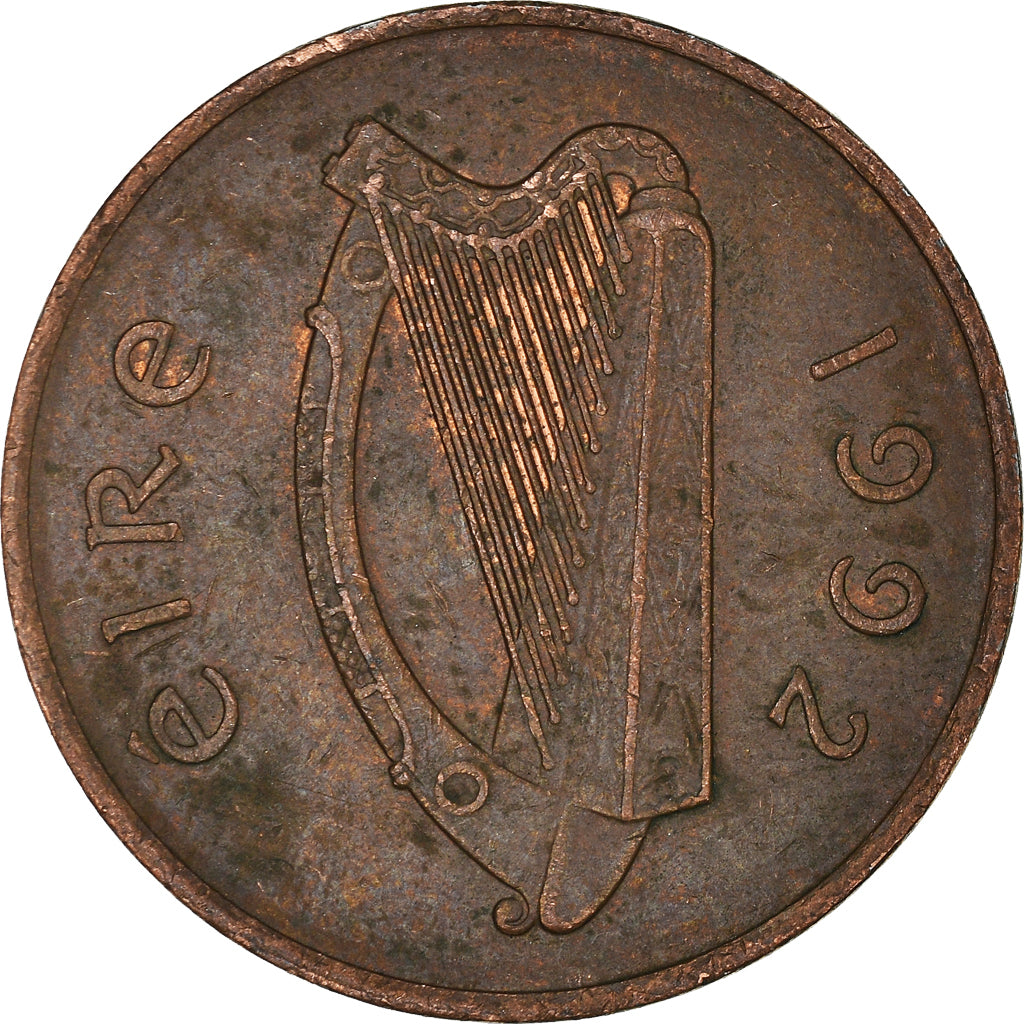 Moeda, REPÚBLICA DA IRLANDA, 2 Pence, 1992