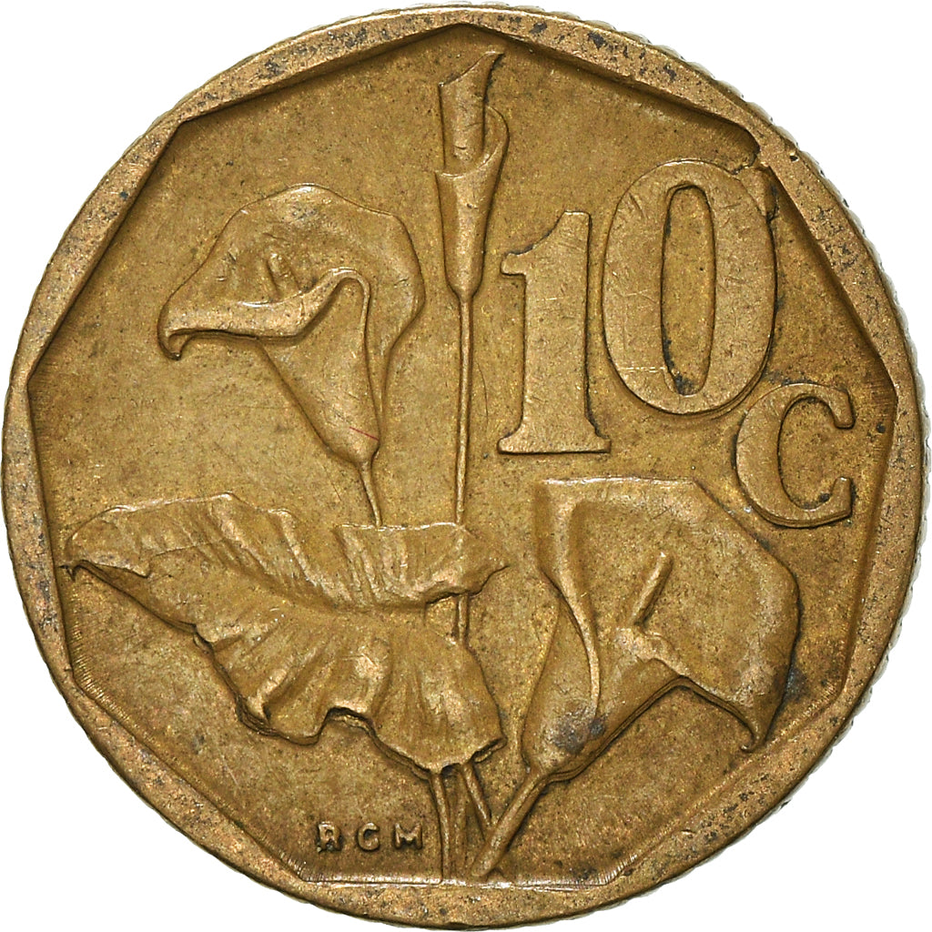 Moeda, África do Sul, 10 Cents, 1994