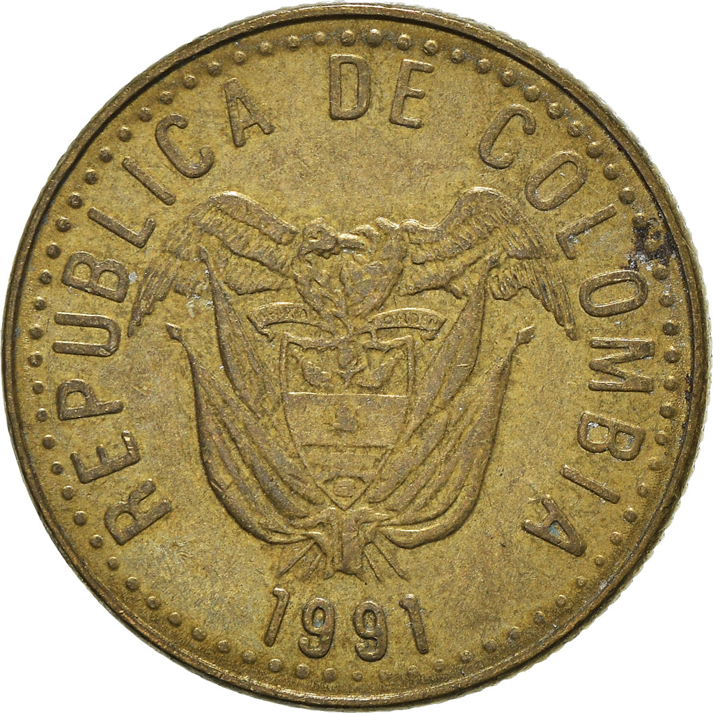 Moneta, Colombia, 20 Pesos, 1991