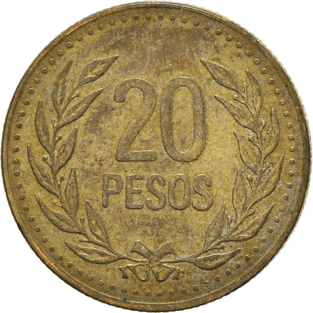 Moneta, Colombia, 20 Pesos, 1991