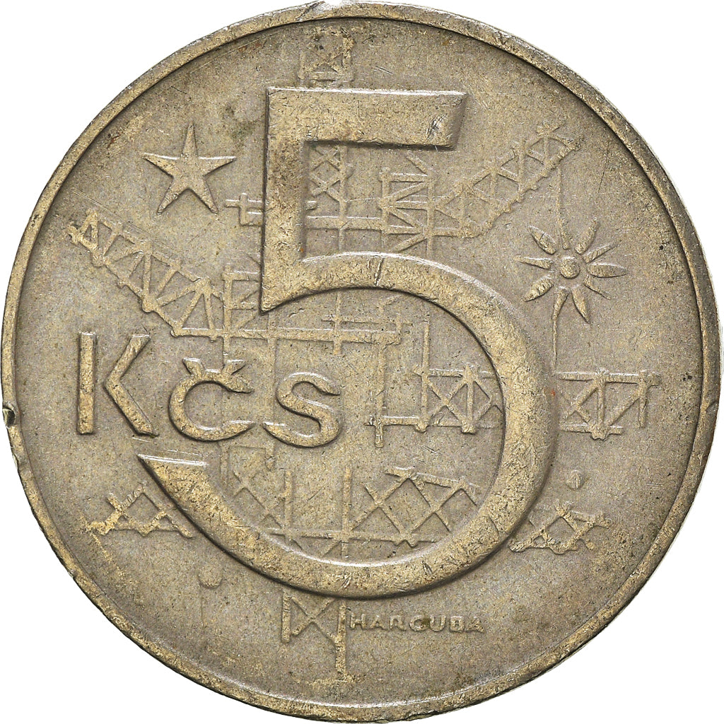 Moneda, Checoslovaquia, 5 Korun, 1966