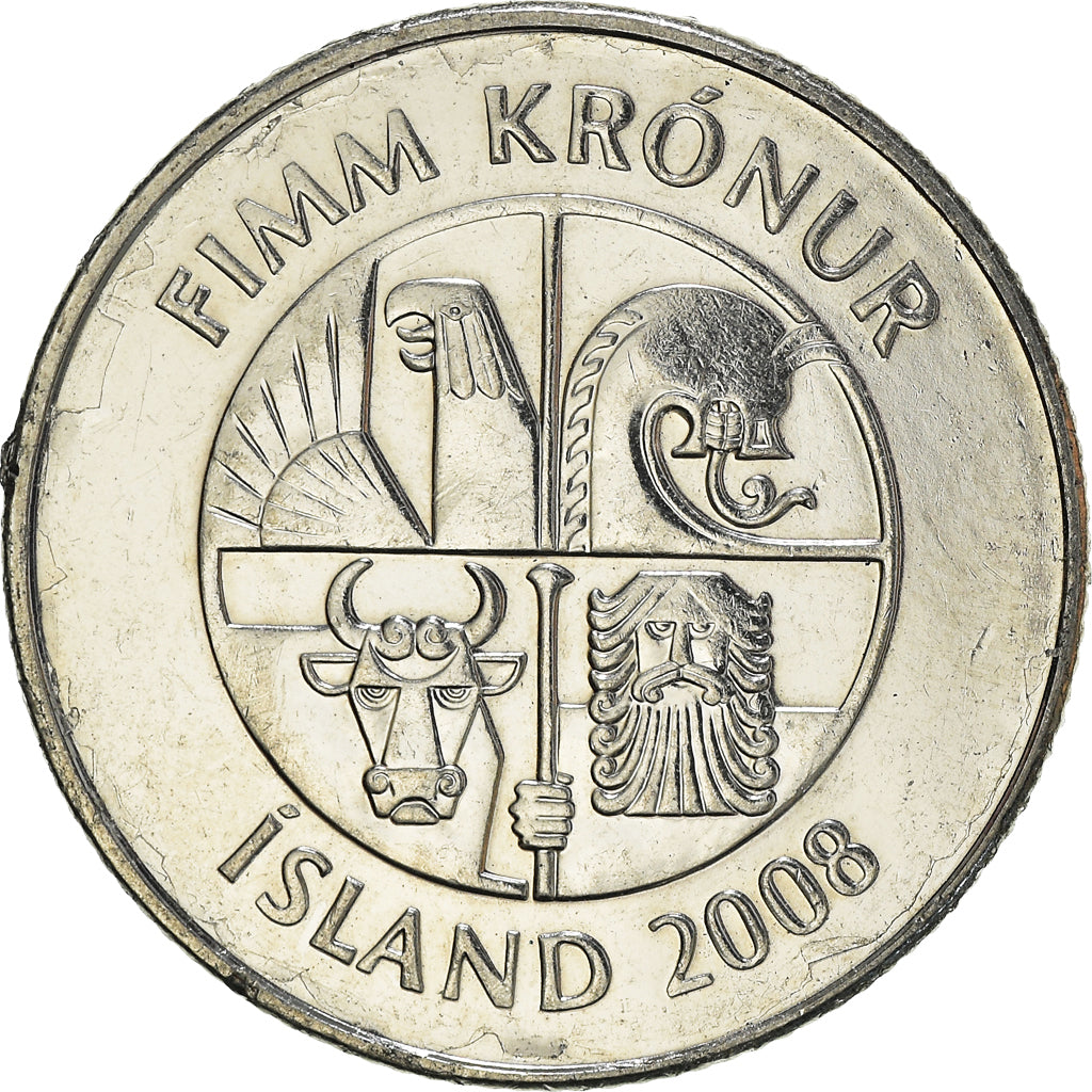 Moeda, Islândia, 5 Kronur, 2008