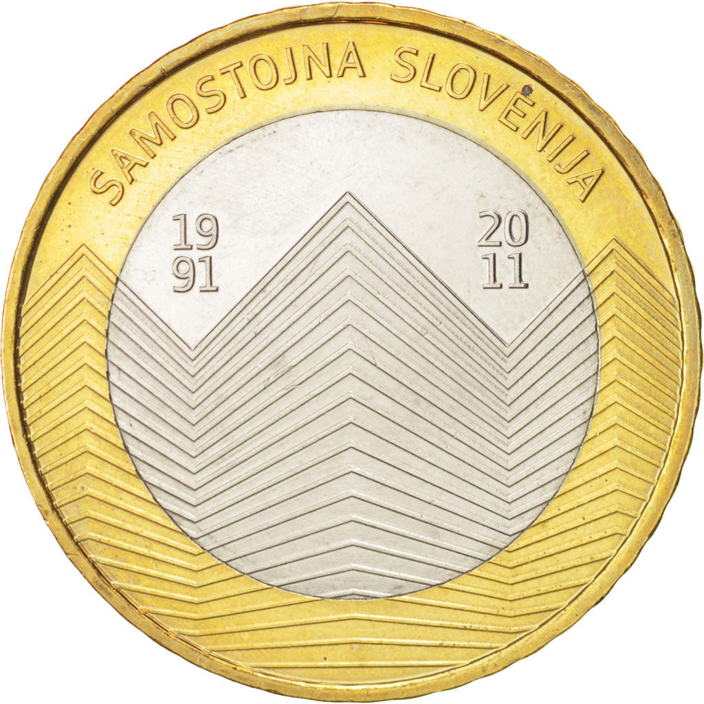 Slovenia, 3 Euro, 2011, MS(63), Bi-Metallic, KM:101