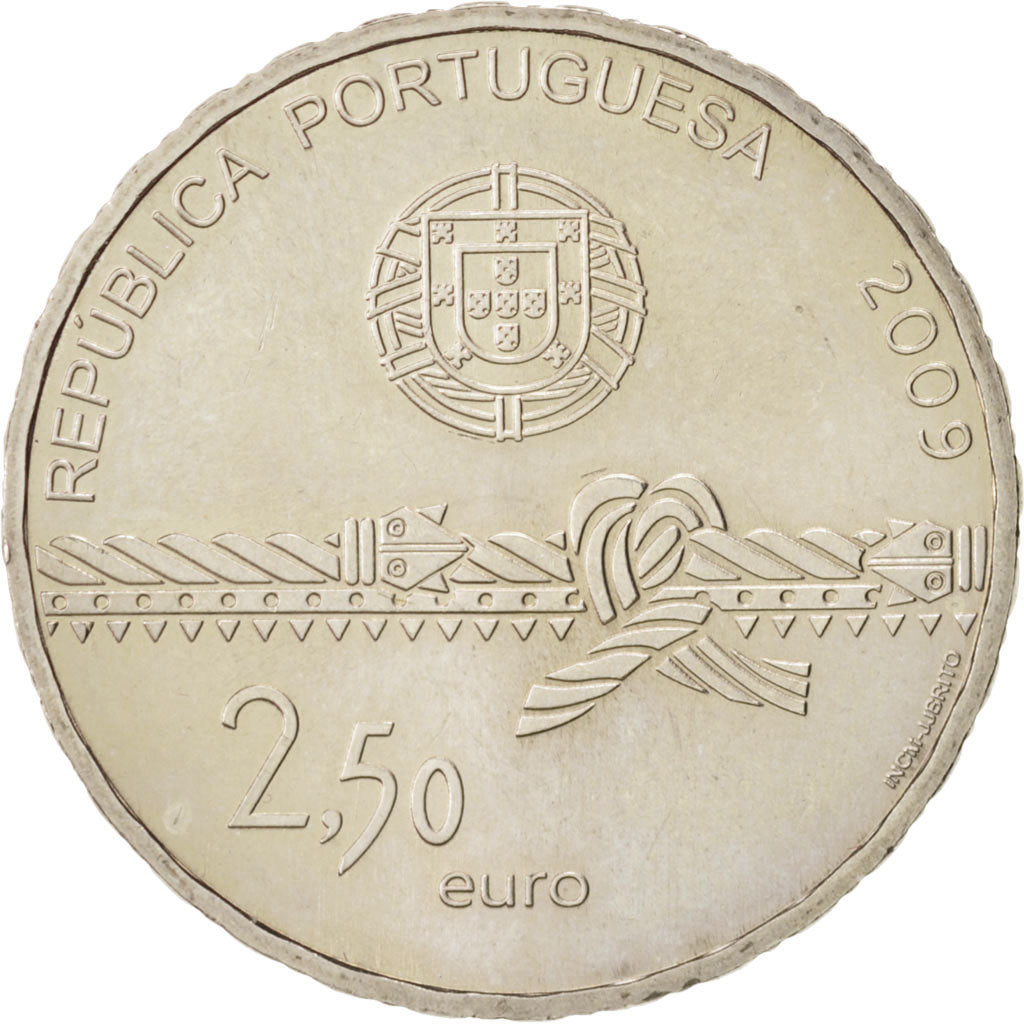 Portugal, 2-1/2 Euro, 2009, MS(63), Copper-nickel, KM:793