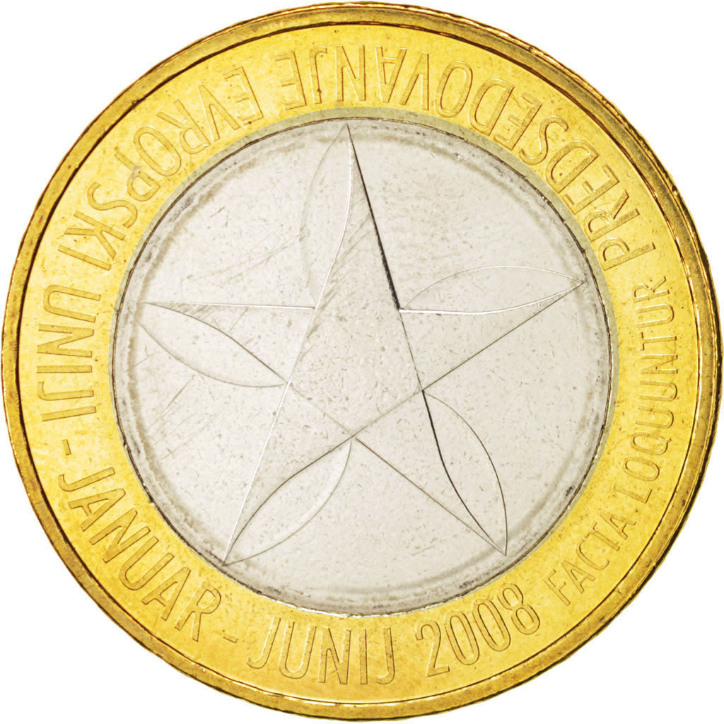 Słowenia, 3 Euro, 2008, MS(63), Bimetaliczny, KM:81