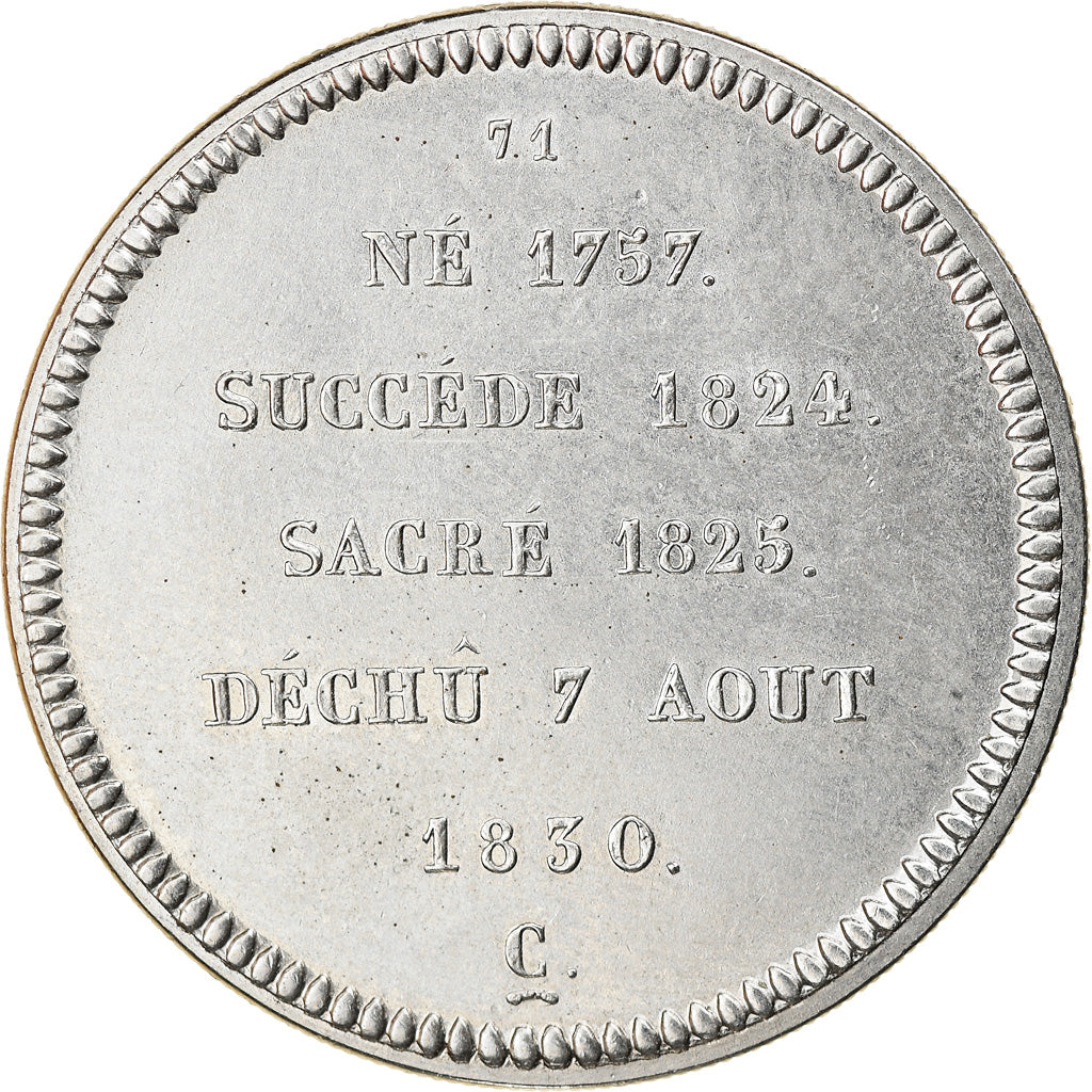 Francja, Medal, Les Rois de France, Charles X, Historia, MS(64), Nikiel