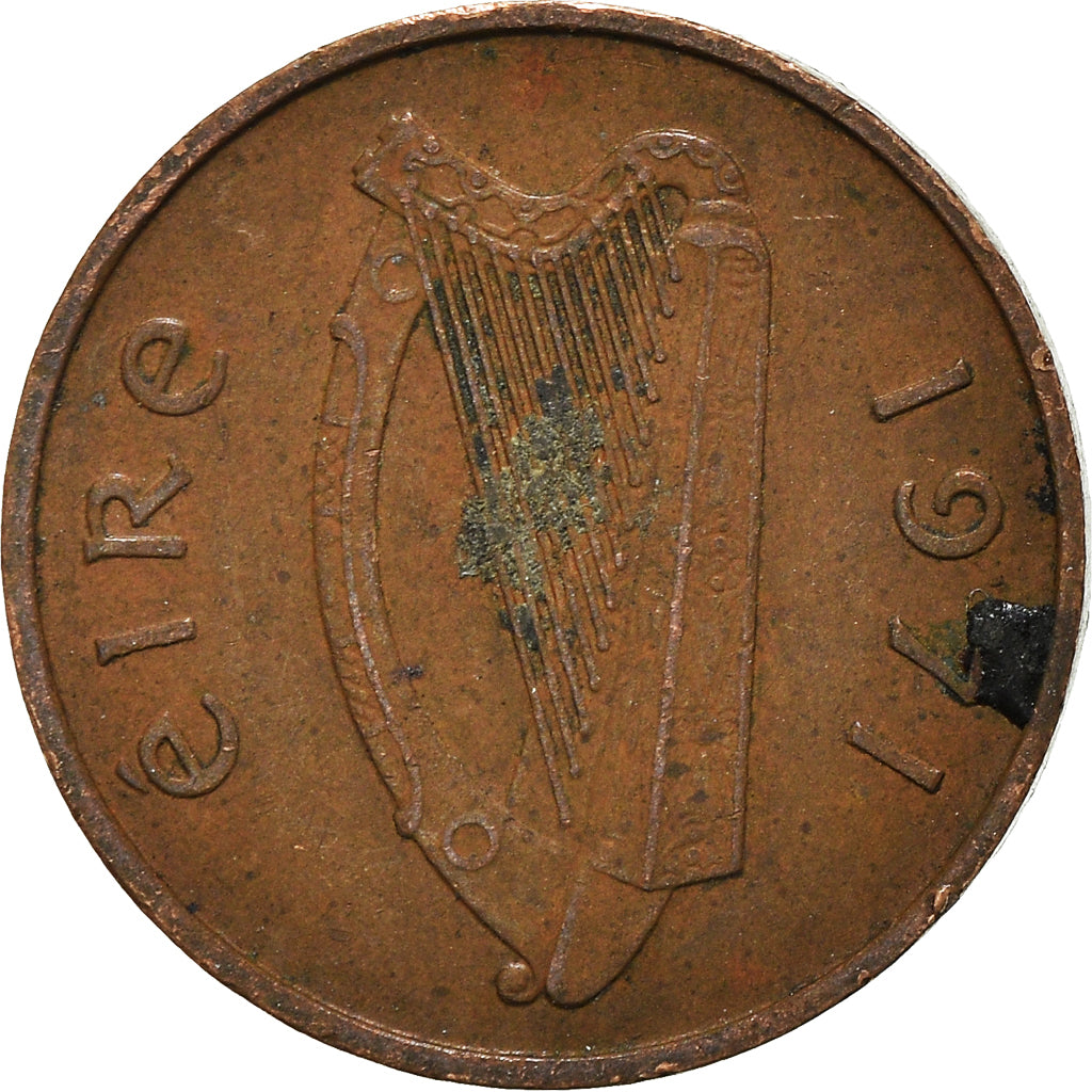 Moeda, REPÚBLICA DA IRLANDA, 1/2 Penny, 1971
