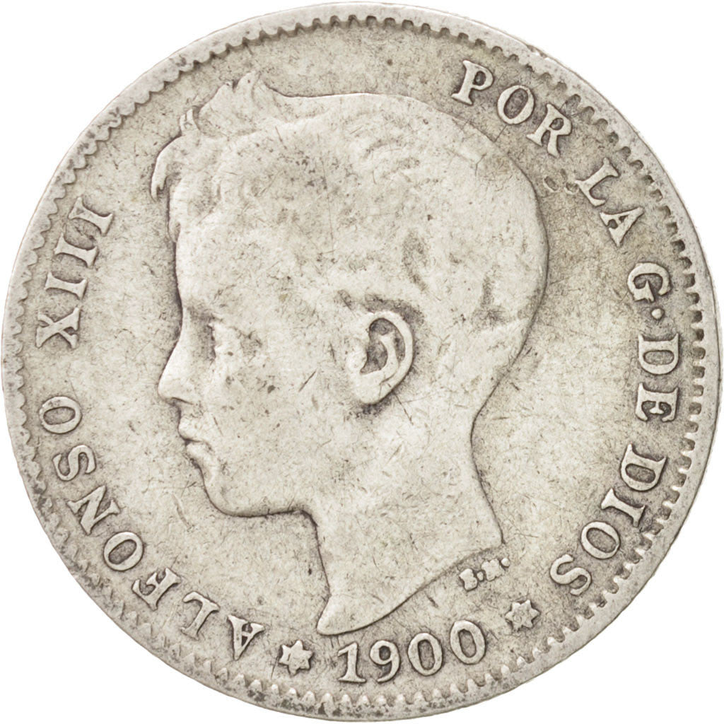 Monnaie, Espagne, Alfonso XIII, Peseta, 1900, Madrid, TB, Argent, KM:706
