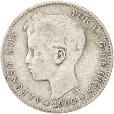 Monnaie, Espagne, Alfonso XIII, Peseta, 1900, Madrid, TB, Argent, KM:706
