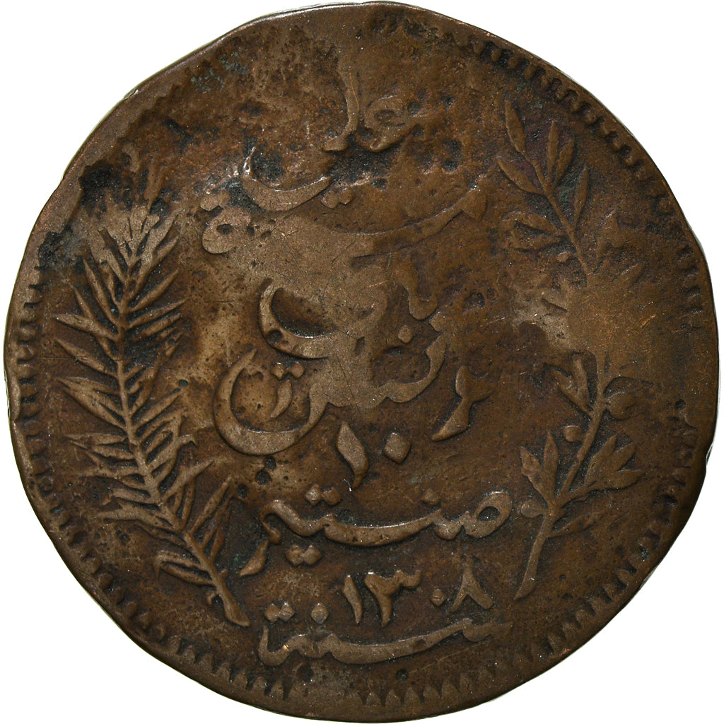 Moneta, Tunisia, 10 Centimes, 1891