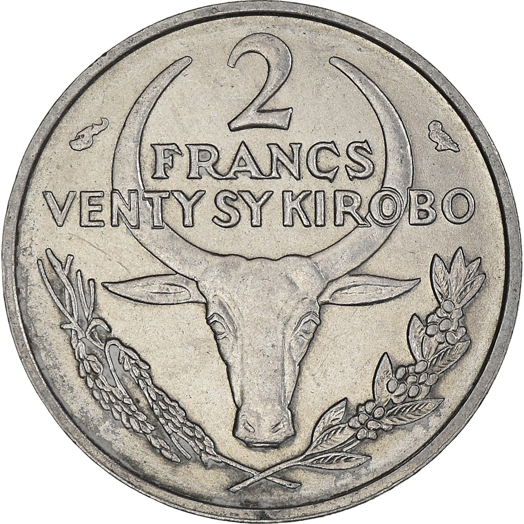 Monnaie, Madagascar, 2 Francs, 1965