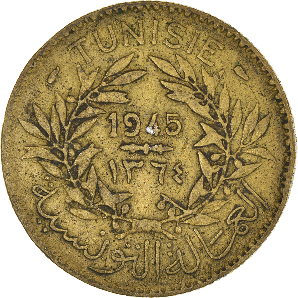Moeda, Tunísia, 2 Francs, 1945