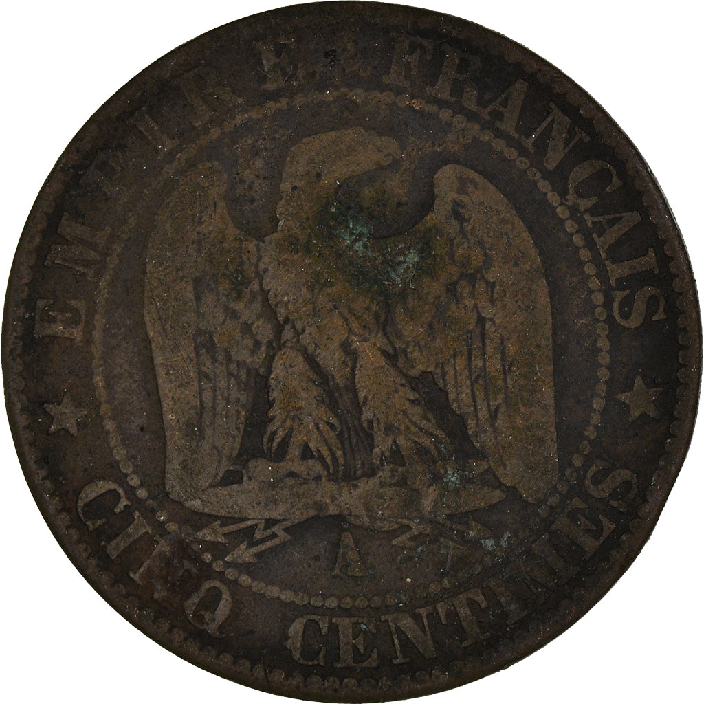 Moeda, França, 5 Centimes, 1862