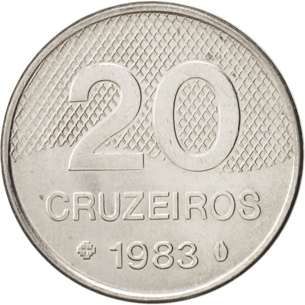 Moneta, Brasile, 20 Cruzeiros, 1983, SPL-, Acciaio inossidabile, KM:593.1