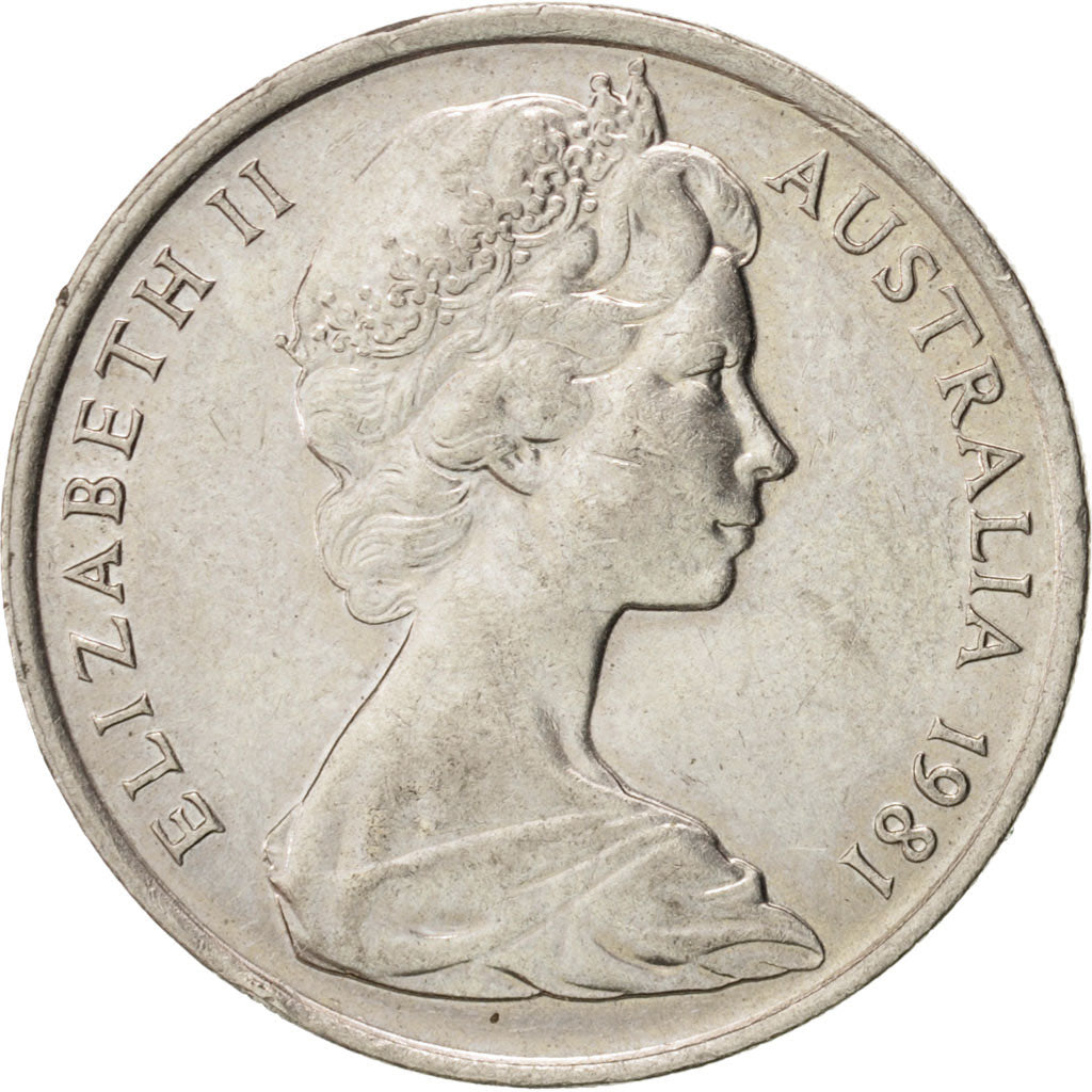 Coin, Australia, Elizabeth II, 10 Cents, 1981, MS(60-62), Copper-nickel, KM:65