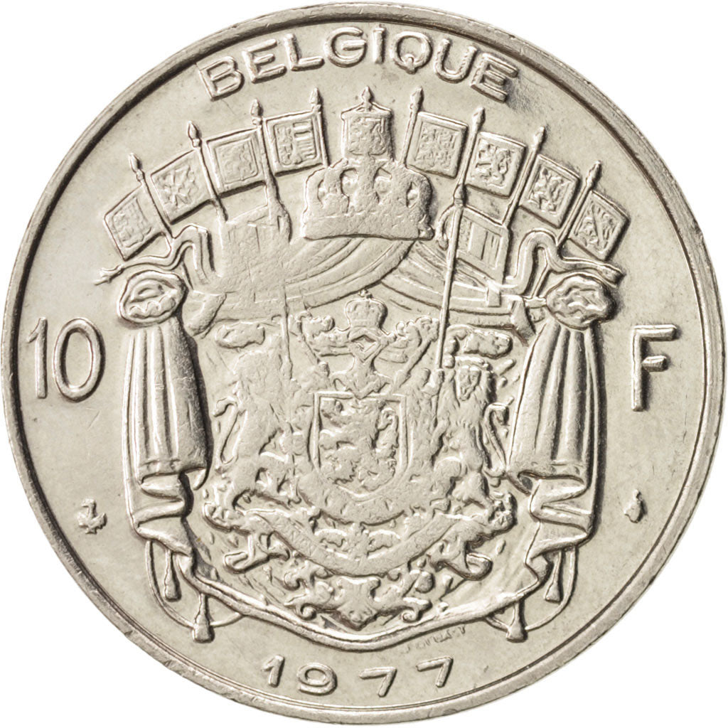 Coin, Belgium, 10 Francs, 10 Frank, 1977, Brussels, AU(55-58), Nickel, KM:155.1