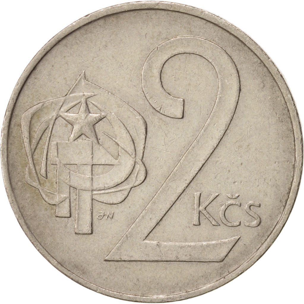 Coin, Czechoslovakia, 2 Koruny, 1986, EF(40-45), Copper-nickel, KM:75