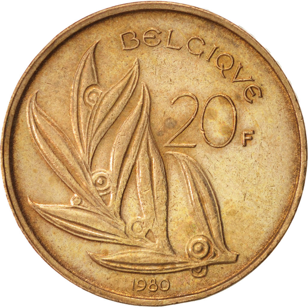 Moneta, Belgio, 20 Francs, 20 Frank, 1980, BB, Nichel-bronzo, KM:159