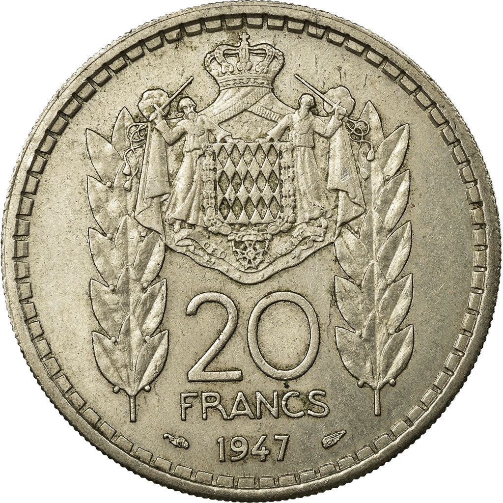 Munten, Monaco, Louis II, 20 Francs, Vingt, 1947, Paris, ZF, Copper-nickel
