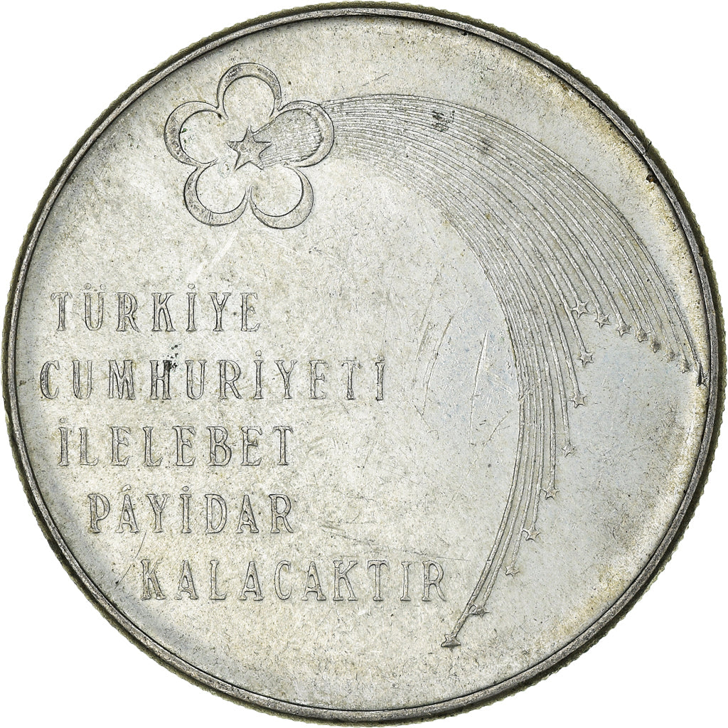 Moneta, Turcja, 100 Lira, 1973, MS(63), Srebro, KM:903