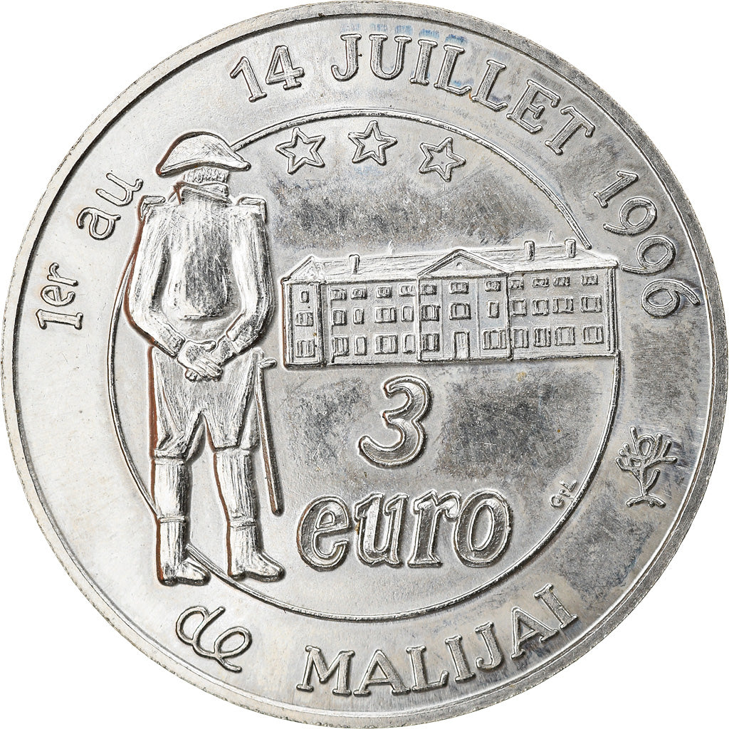 France, Medal, 3 Euro de Malijai, 1996, Euro des villes, AU(55-58)