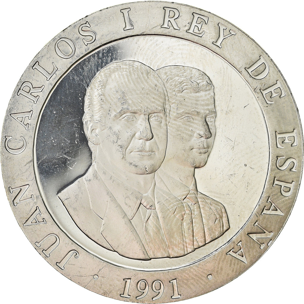 Spain, Juan Carlos I, 2000 Pesetas, 1991, Madrid, MS(65-70), Silver, KM:888