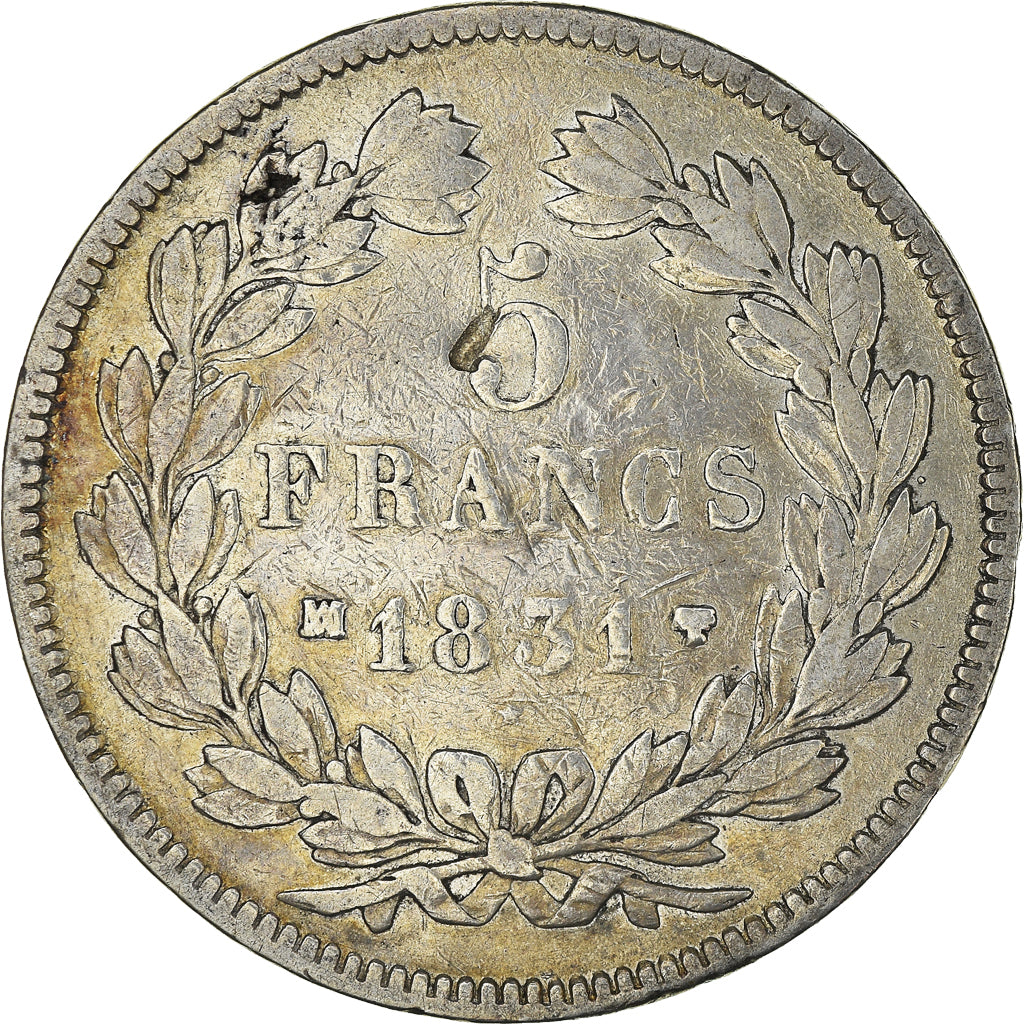 Coin, France, Louis-Philippe, 5 Francs, 1831, Marseille, VF(20-25), Silver