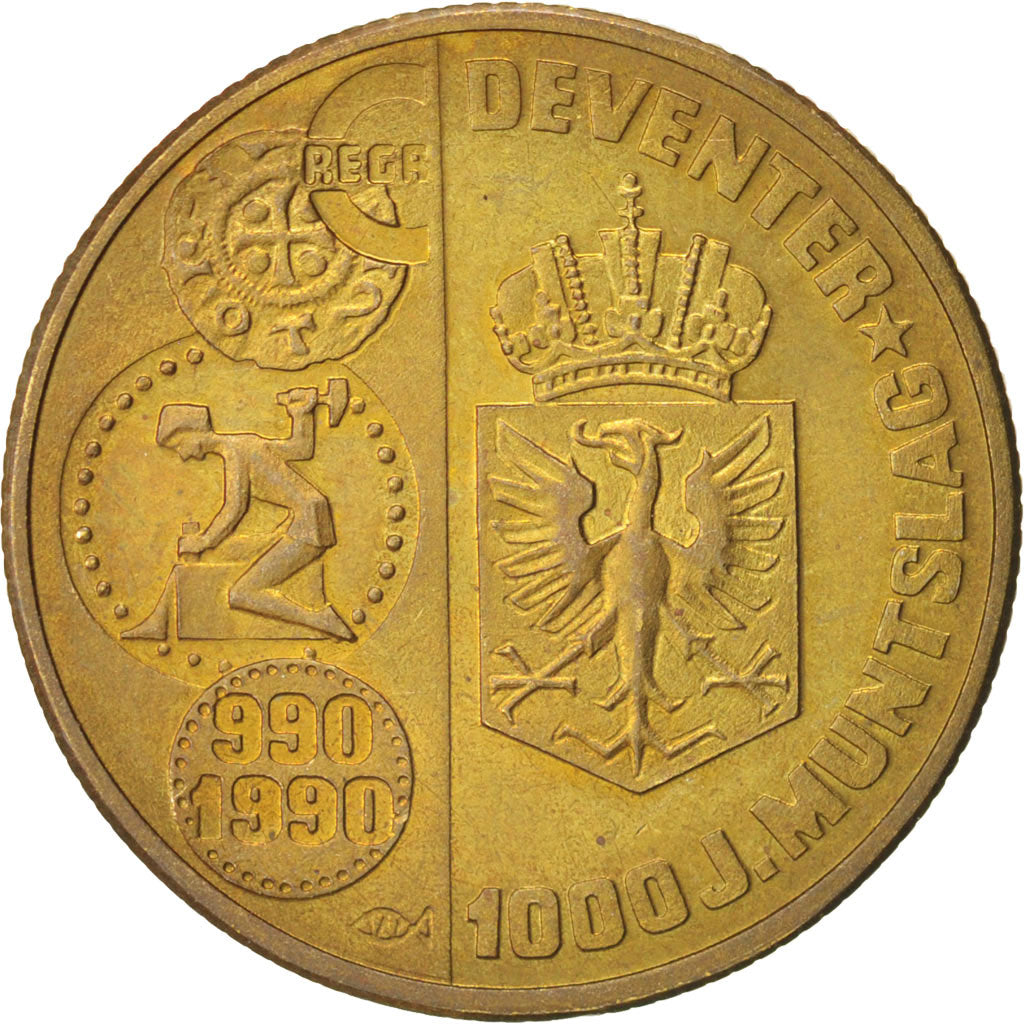 Monnaie, Pays-Bas, Beatrix, Ecu, 1990, Utrecht, SUP, Laiton, KM:20