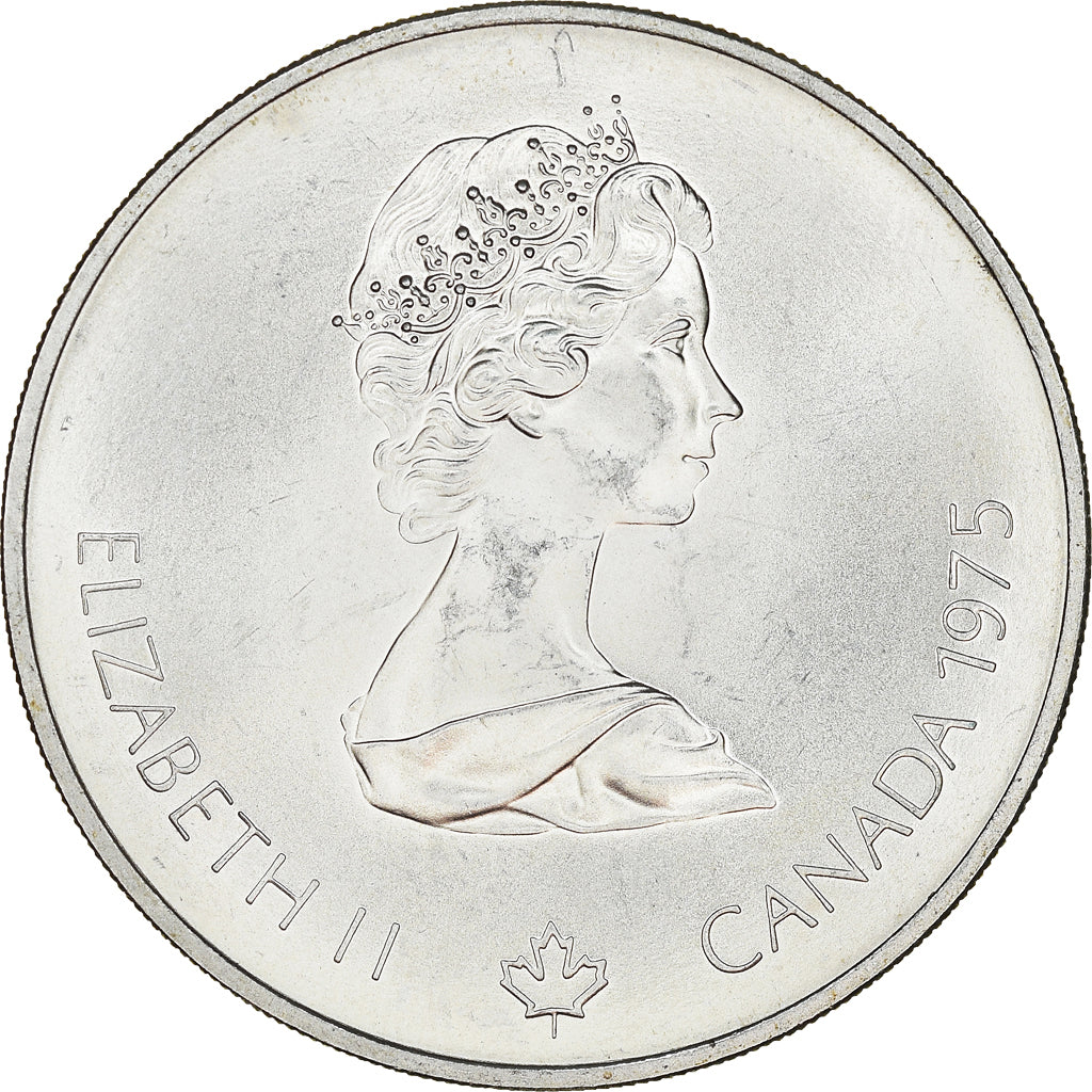 Coin, Canada, Elizabeth II, Marathon, 5 Dollars, 1975, MS(63), Silver, KM:98