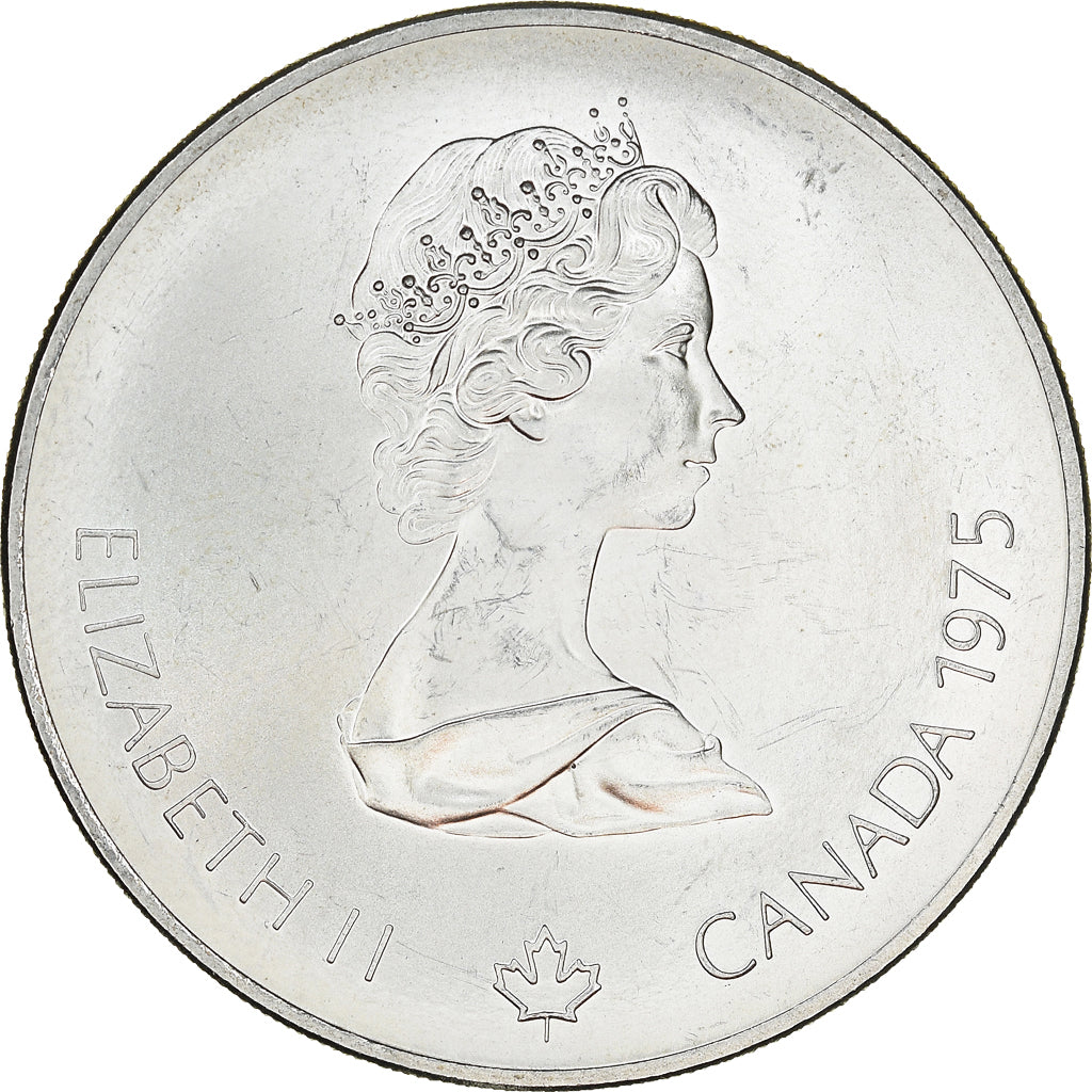 Coin, Canada, Elizabeth II, Swimming, 5 Dollars, 1975, MS(63), Silver, KM:100