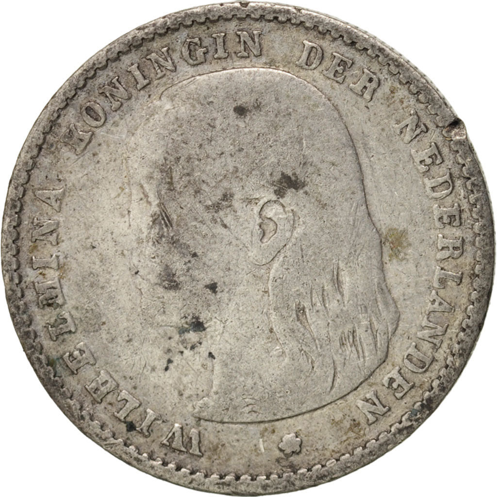Coin, Netherlands, Wilhelmina I, 10 Cents, 1893, VF(20-25), Silver, KM:116