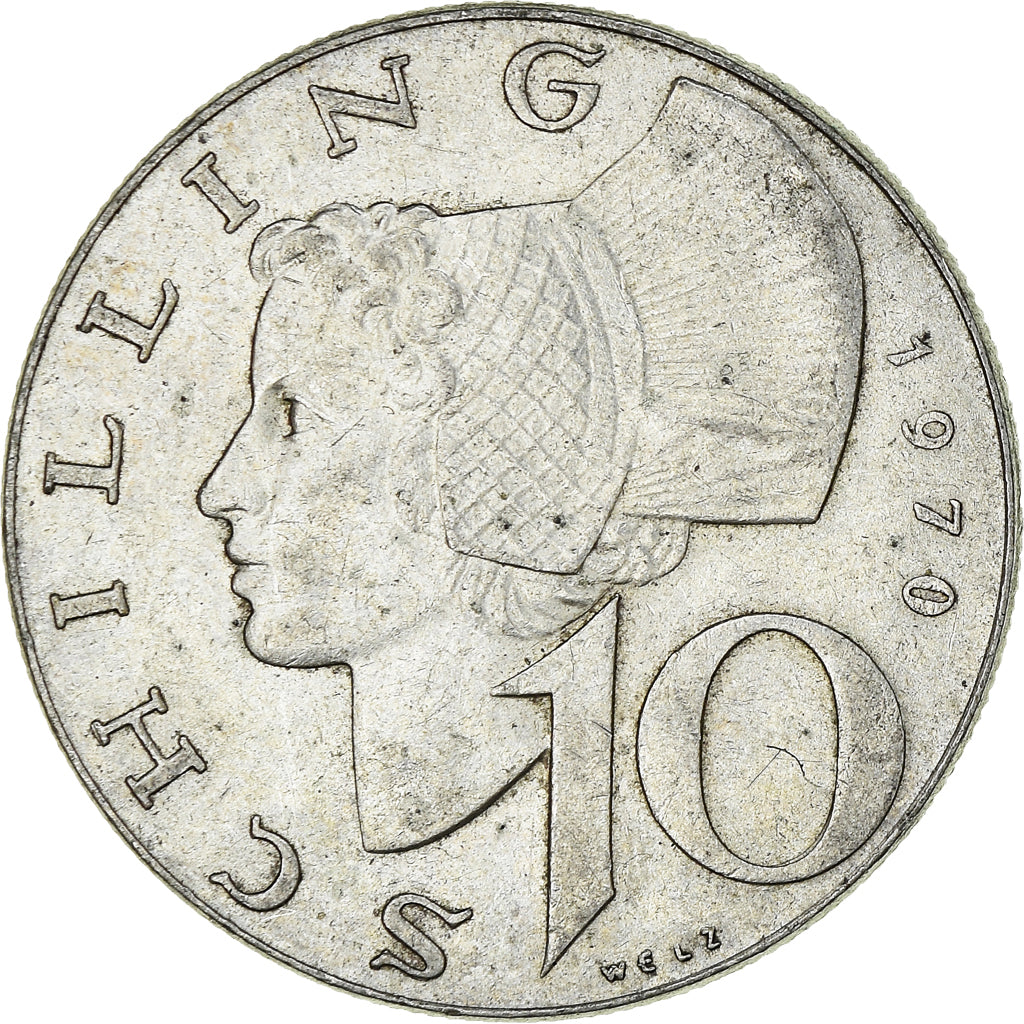 Münze, Österreich, 10 Schilling, 1970, SS+, Silber, KM:2882