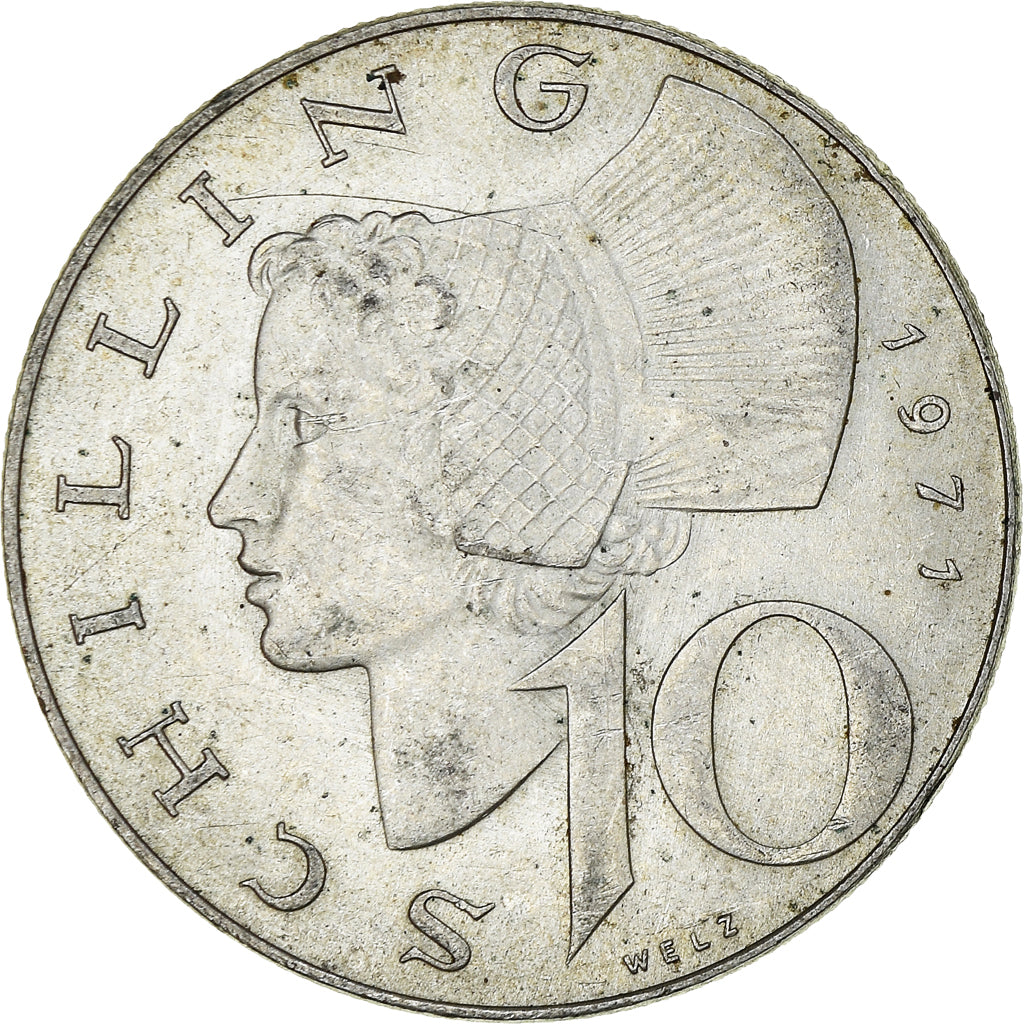 Munten, Oostenrijk, 10 Schilling, 1971, UNC-, Zilver, KM:2882