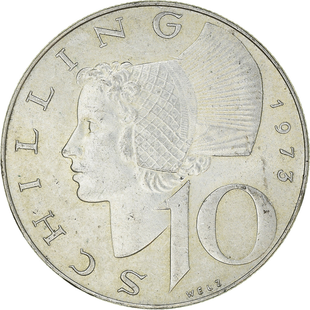 Munten, Oostenrijk, 10 Schilling, 1973, UNC, Zilver, KM:2882