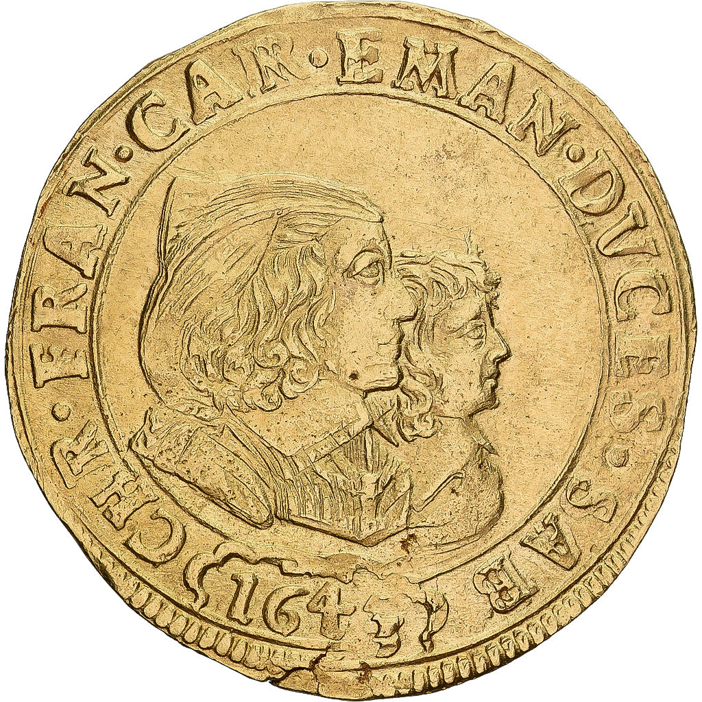 Duchy of Savoy, Carlo Emanuele II, 4 Scudi, 1641, Torino, Złoto, AU(55-58)
