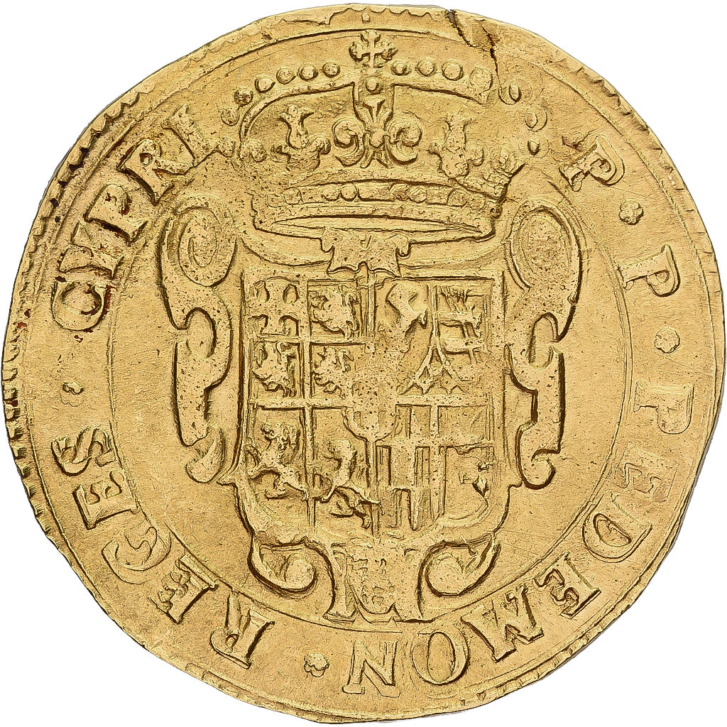 Duchy of Savoy, Carlo Emanuele II, 4 Scudi, 1641, Torino, Złoto, AU(55-58)