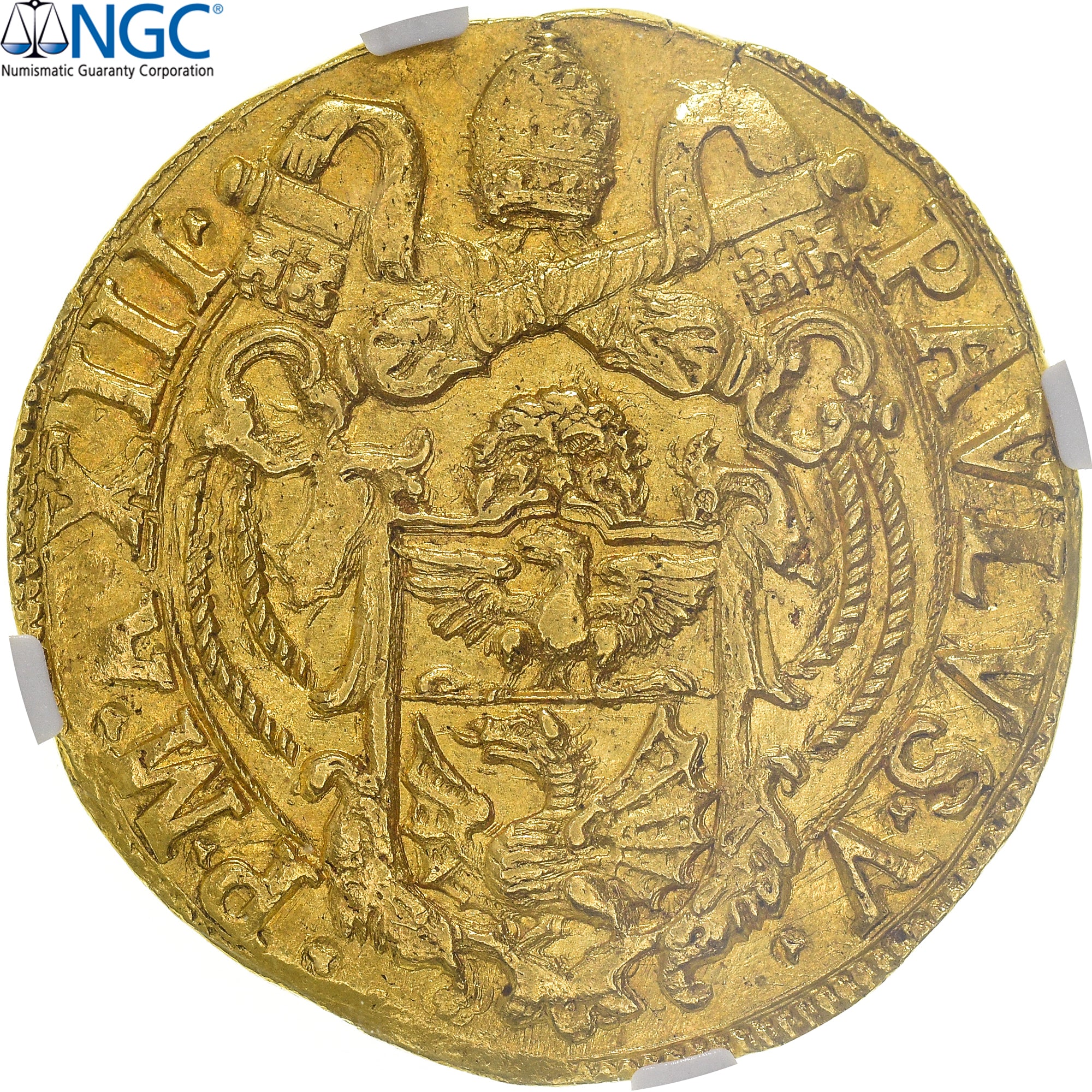 Münze, Vatikan, Paul V, Quadruple, 1617, Roma, NGC, MS61, VZ+, Gold, graded