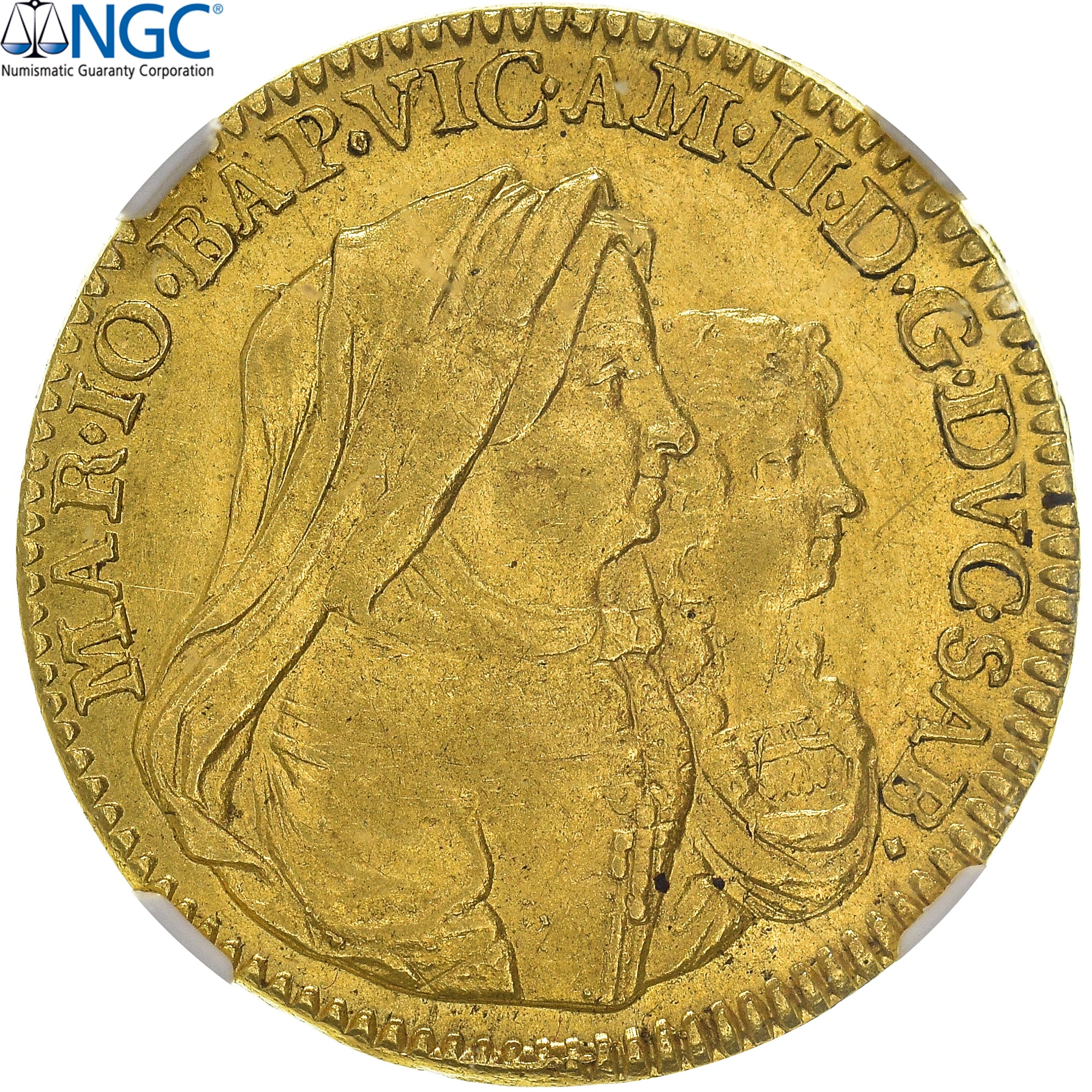 Duché de Savoie, Victor-Amedée II, Doppia, 1678, Turin, Très rare, Or, NGC