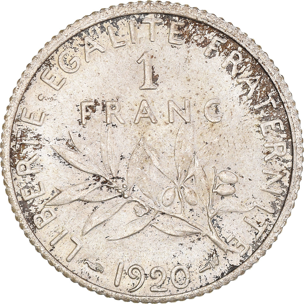 Moneta, Francia, Semeuse, Franc, 1920, Paris, SPL-, Argento, KM:844.1