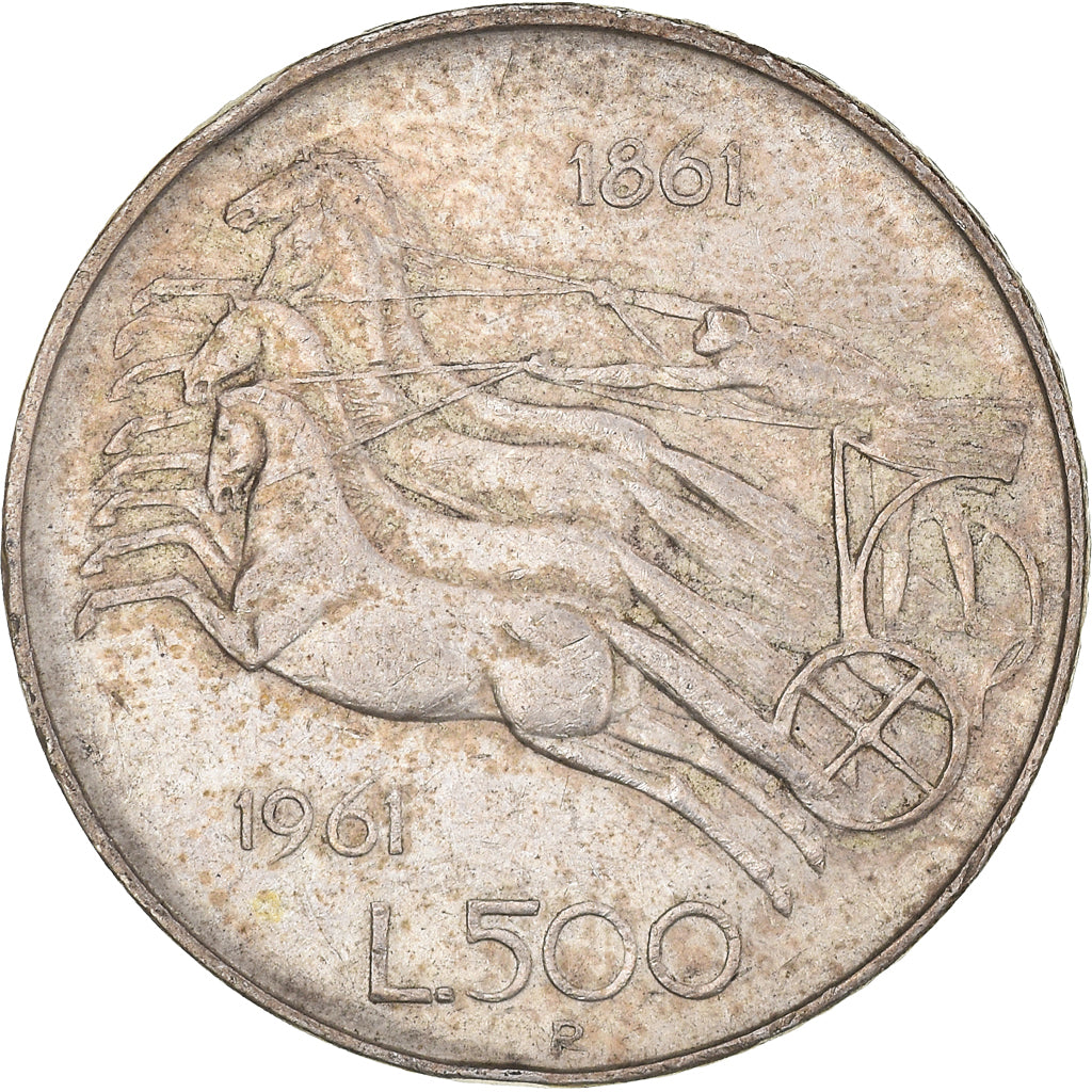 Moneta, Włochy, 500 Lire, 1961, Rome, MS(60-62), Srebro, KM:99