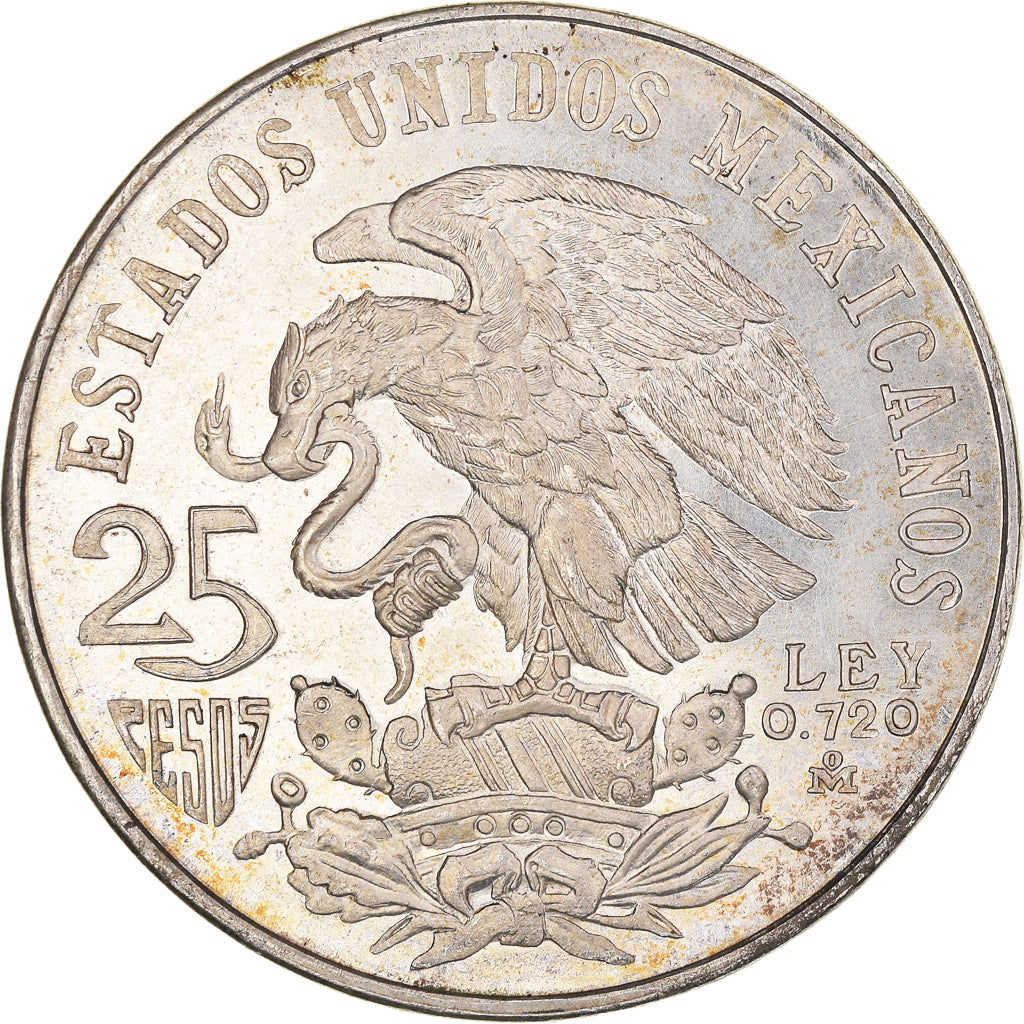 Coin, Mexico, 25 Pesos, 1968, Mexico, AU(55-58), Silver, KM:479.1