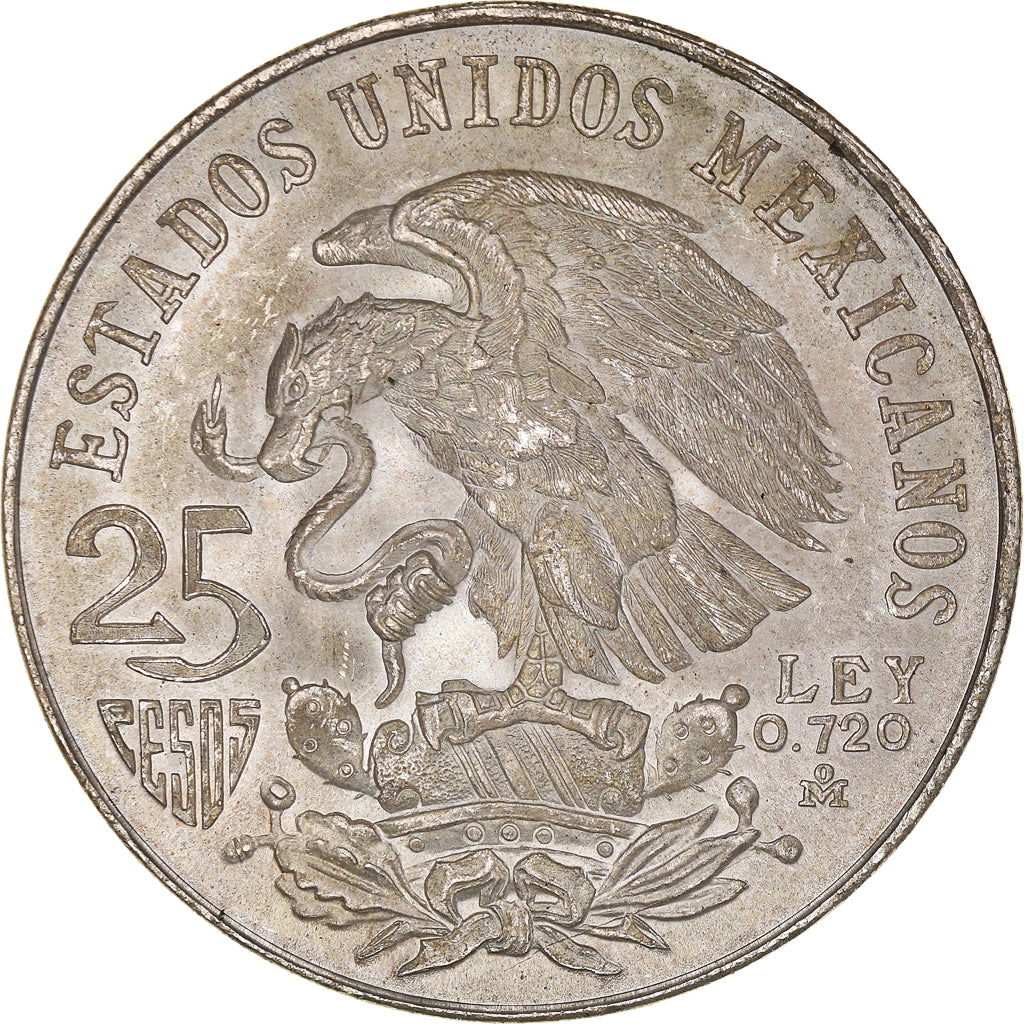 Coin, Mexico, 25 Pesos, 1968, Mexico, MS(63), Silver, KM:479.1