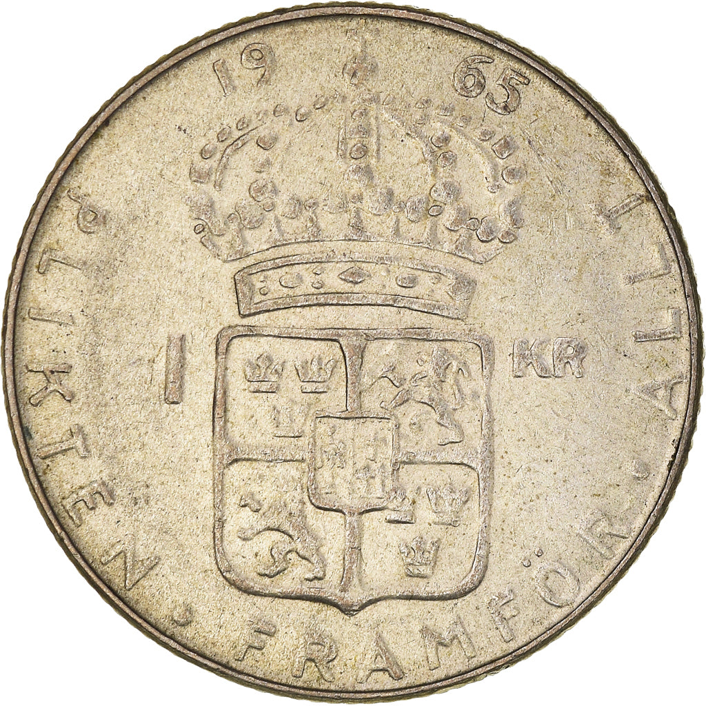 Coin, Sweden, Gustaf VI, Krona, 1965, MS(63), Silver, KM:826