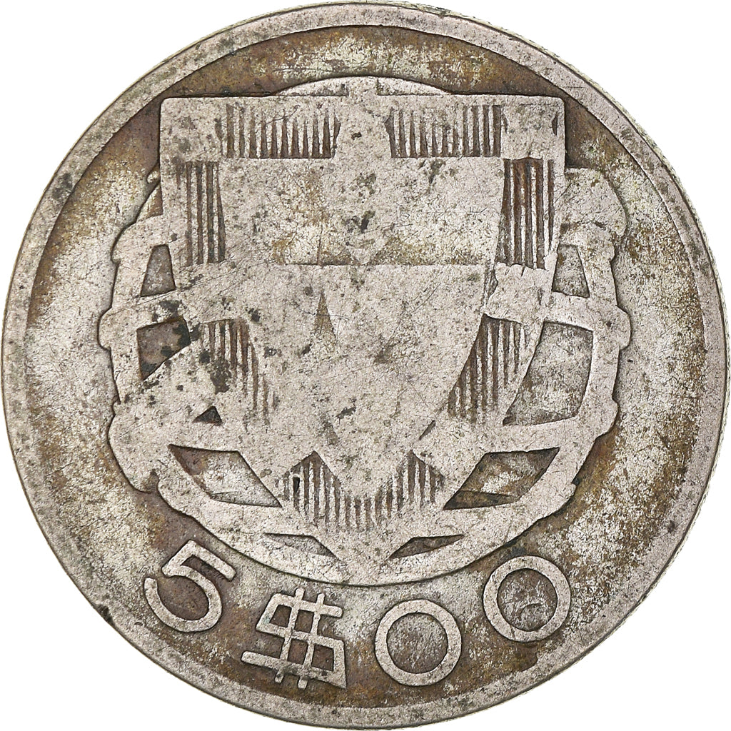 Moneda, Portugal, 5 Escudos, 1933, BC+, Plata, KM:581