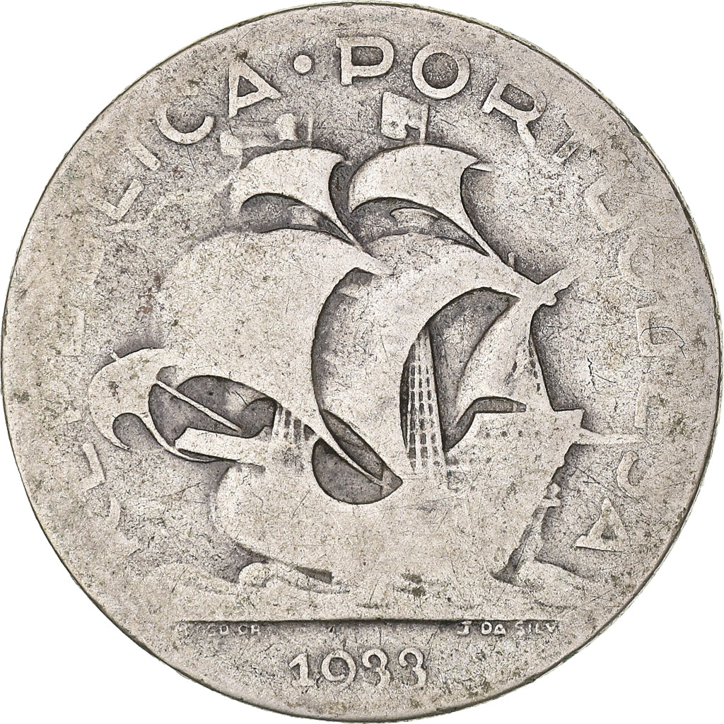 Moneda, Portugal, 5 Escudos, 1933, BC+, Plata, KM:581